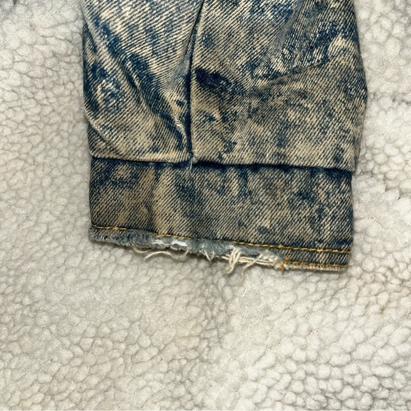 Y2K New Territories Barn Chore Jacket Lambs Leather Sherpa Denim Men’s Large - Picture 6 of 15